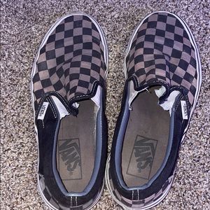 vans shoes grey and black